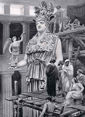 Pericles visits Phidias in the Parthenon