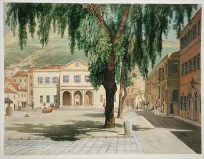 Commercial Square the Commercial Library and the Main Guard City of Gibraltar