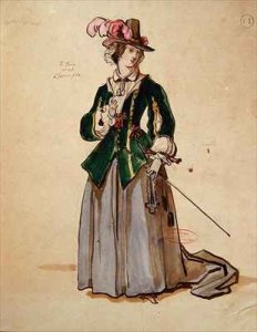 Costume design for Dona Elvire in an 1847 production of Don Juan