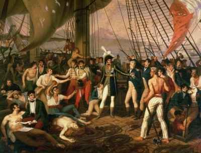 Commander Joachim Murat 1767-1815 decorating Admiral G Bausan on board the frigate Ceres