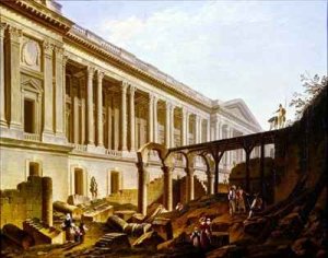 Demolition of the Hotel de Bourbon and clearing the Louvre Colonnade