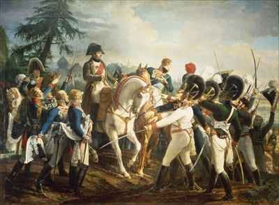 Napoleon and the Bavarian and Wurttemberg troops in Abensberg