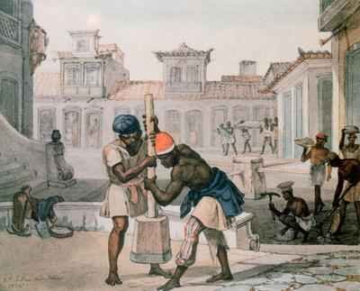 Slaves making a street in Rio de Janeiro