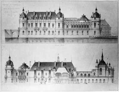 Design for the reconstruction of the north facade and the facade of the Petit Chateau of the Chateau de Chantilly