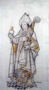 St Augustine of Hippo study for a stained glass window at Chester Cathedral