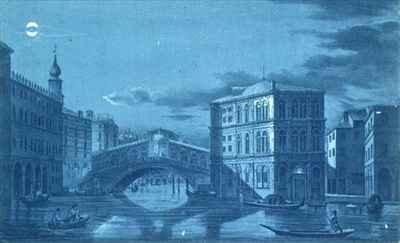 Nocturnal Scene of the Ponte di Rialto Venice