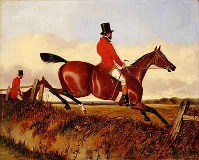 Foxhunting Clearing a Bank