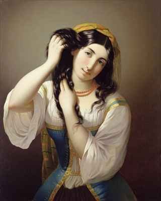 A Sicilian Playing with her Hair