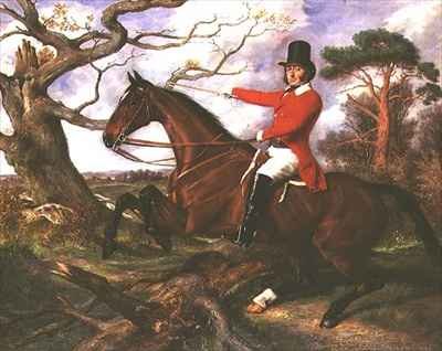 Portrait of IH Letherbridge on his Bay Hunter