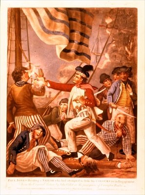 John Paul Jones shooting a sailor who had attempted to strike his colours in an engagement