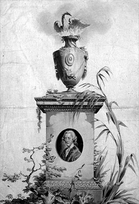 Design for the title page of the collected works of Dr Thomas Arne 1710-78