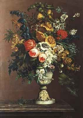 Still Life of Flowers in a Classical Vase