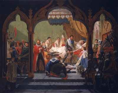 Henri IV (1553-1610) Receiving the Attributes of Monarchy from the Dying Henri III (1551-1589)