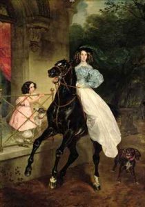 The Horsewoman, Portrait of Giovanina and Amacilia Paccini, wards of Countess Samoilova