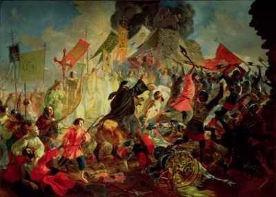 King Stephan IV Batory besieging Pskov in 1581