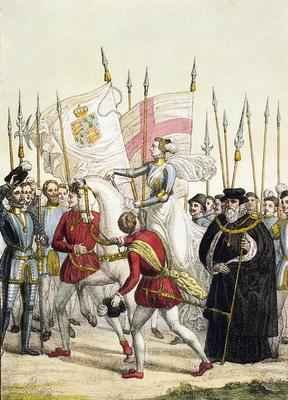 Queen Elizabeth I (1530-1603) Rallying the Troops at Tilbury before the Arrival of the Spanish Armada