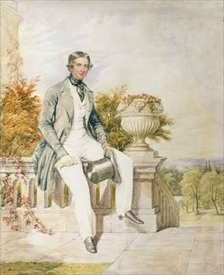 Portrait of a Seated Gentleman on a Terrace