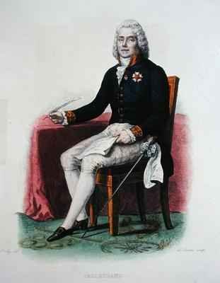 Portrait of Charles Maurice de Talleyrand-Perigord (1754-1838) at his desk