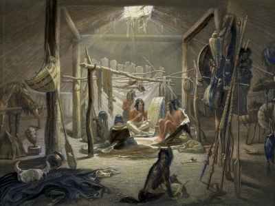 The Interior of a Hut of a Mandan Chief