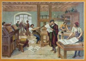 The Invention by Gutenberg of Moveable Type printing