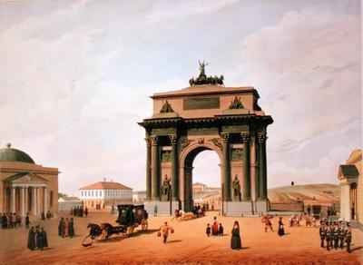 The Triumphal Arch in the Tverskaya Square in Moscow