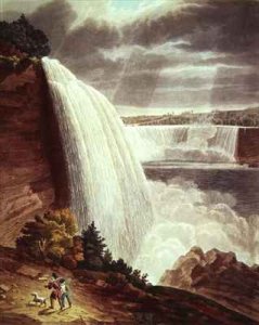 Niagara Falls, part of the American Fall from the Foot of the Stair Case