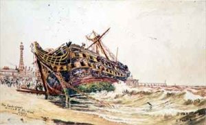 The 'Foudroyant' wrecked at Blackpool