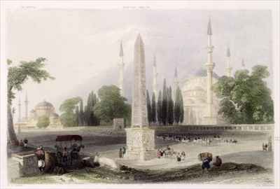 An Egyptian obelisk in the Atmeidan, or Hippodrome, Istanbul