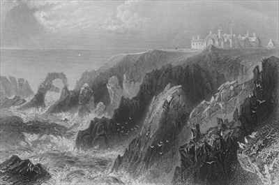 View of Slaines Castle, near Peterhead