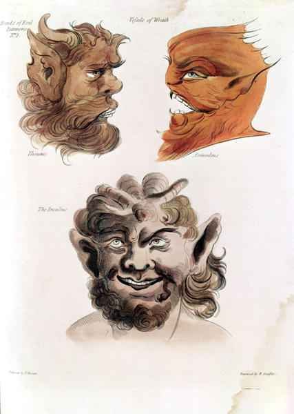 Heads of Evil Demons Theumis, Asmodeus and The Incubus