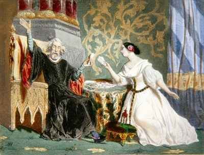 Rosine Stolz (1815-1903) and Paul Barroilhet (1810-71) in Act II of the opera 'Charles VI'