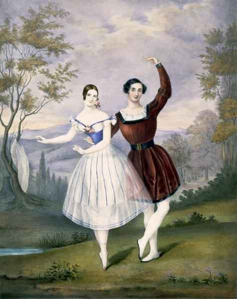 Fanny Cerrito (1817-1909) and Sigr. Guerra, in the favourite ballet of `Le Lac des Fees'