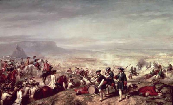 Battle of Almansa between the troops of Philip V (1683-1746) and those of the Archduke Charles of Austria in 1707