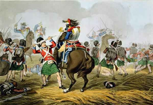 French Cuirassiers at the Battle of Waterloo, Charged and Defeated by the Highlanders and Scots Greys