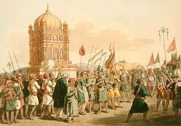 The Procession of the Taziya, from 'A Mahratta Camp'