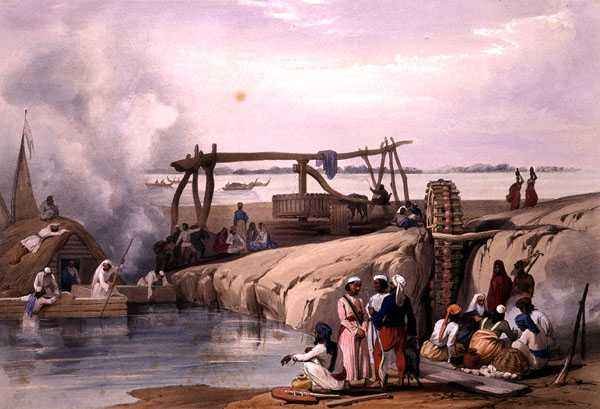 A Scene on the River Sutledge, in the Punjab