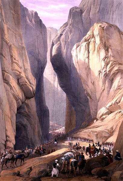 Entrance to the Bolan Pass from Dadur, from 'Sketches in Afghanistan'