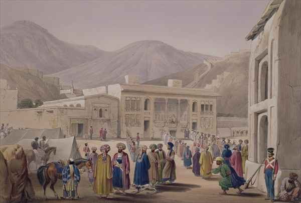 The Durbar-Khaneh of Shah Shoojah-Ool-Moolk, at Caubul, from 'Sketches in Afghaunistan'