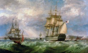 British Men-O'-War Sailing into Cork Harbour