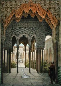 The Gallery of the Court of Lions at the Alhambra, Granada