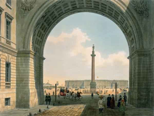 Palace Square, View from the Arch of the Army Headquarters, St. Petersburg