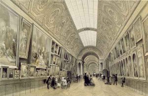 View of the Great Gallery at the Louvre