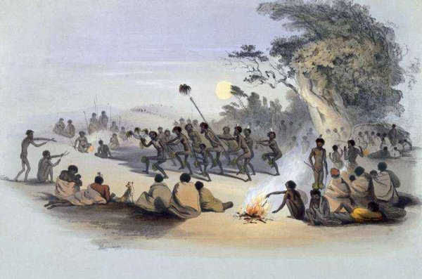 The Aboriginal Inhabitants: The Kuri Dance, from 'South Australia Illustrated'