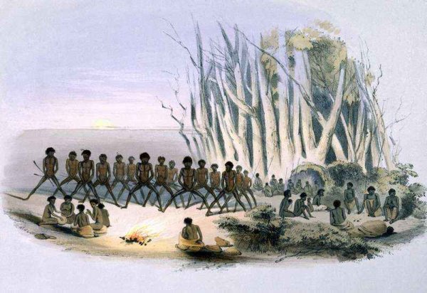 The Aboriginal Inhabitants: The Palti Dance, from 'South Australia Illustrated'