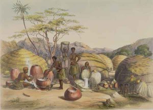 Gudu's Kraal at the Tugala, Women making Beer