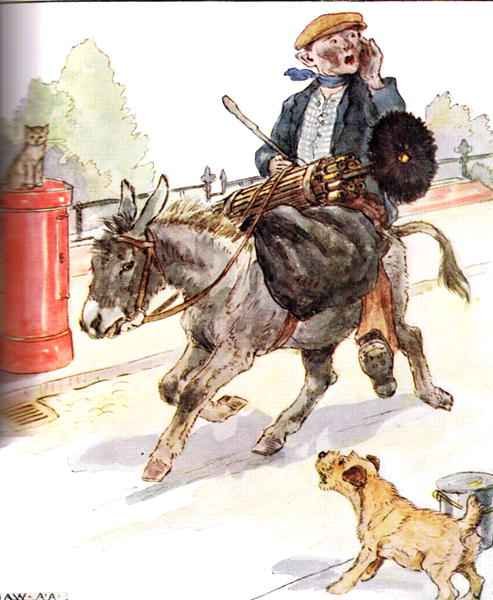 'Got a new master, a chimney sweep', illustration from 'The Naughty Neddy Book'