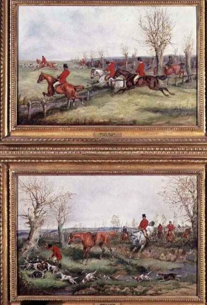 Pair of Hunting Scenes