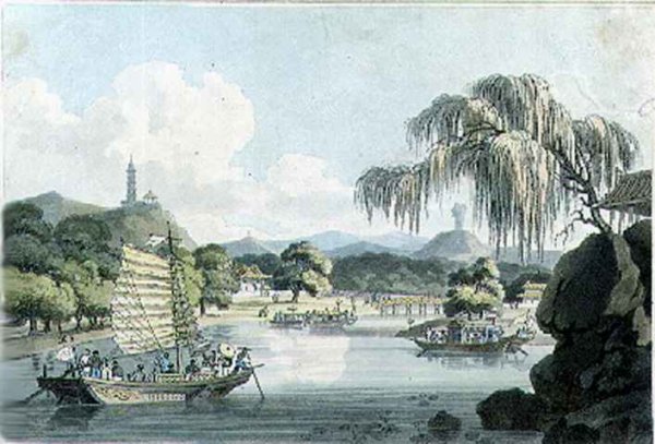 View in the Eastern Side of the Imperial Park at Gehol, plate 4 from 'Travels in China'