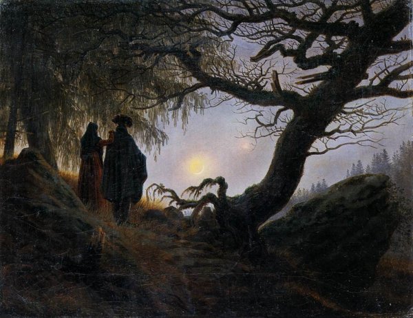 Man and Woman Contemplating the Moon c. 1824