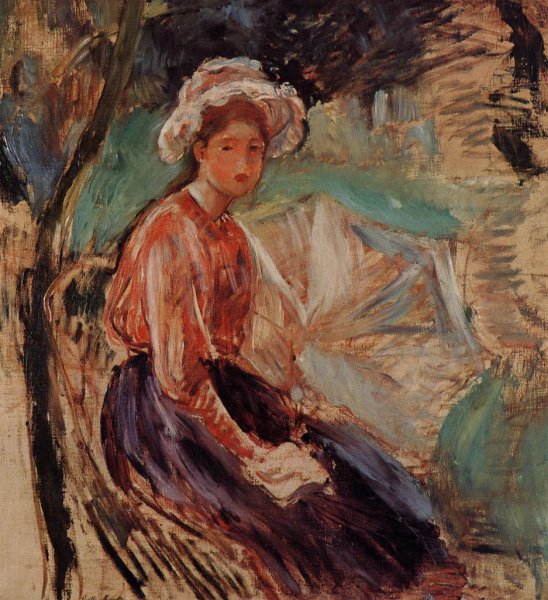 Young Girl With An Umbrella